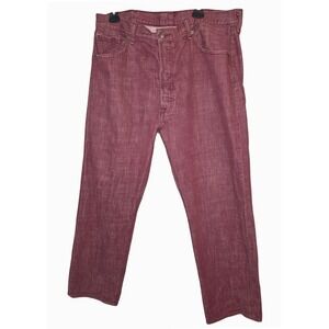 Levi Strauss 501 Red Denim Button Fly Jeans Mens W40 L32 Casual Wear